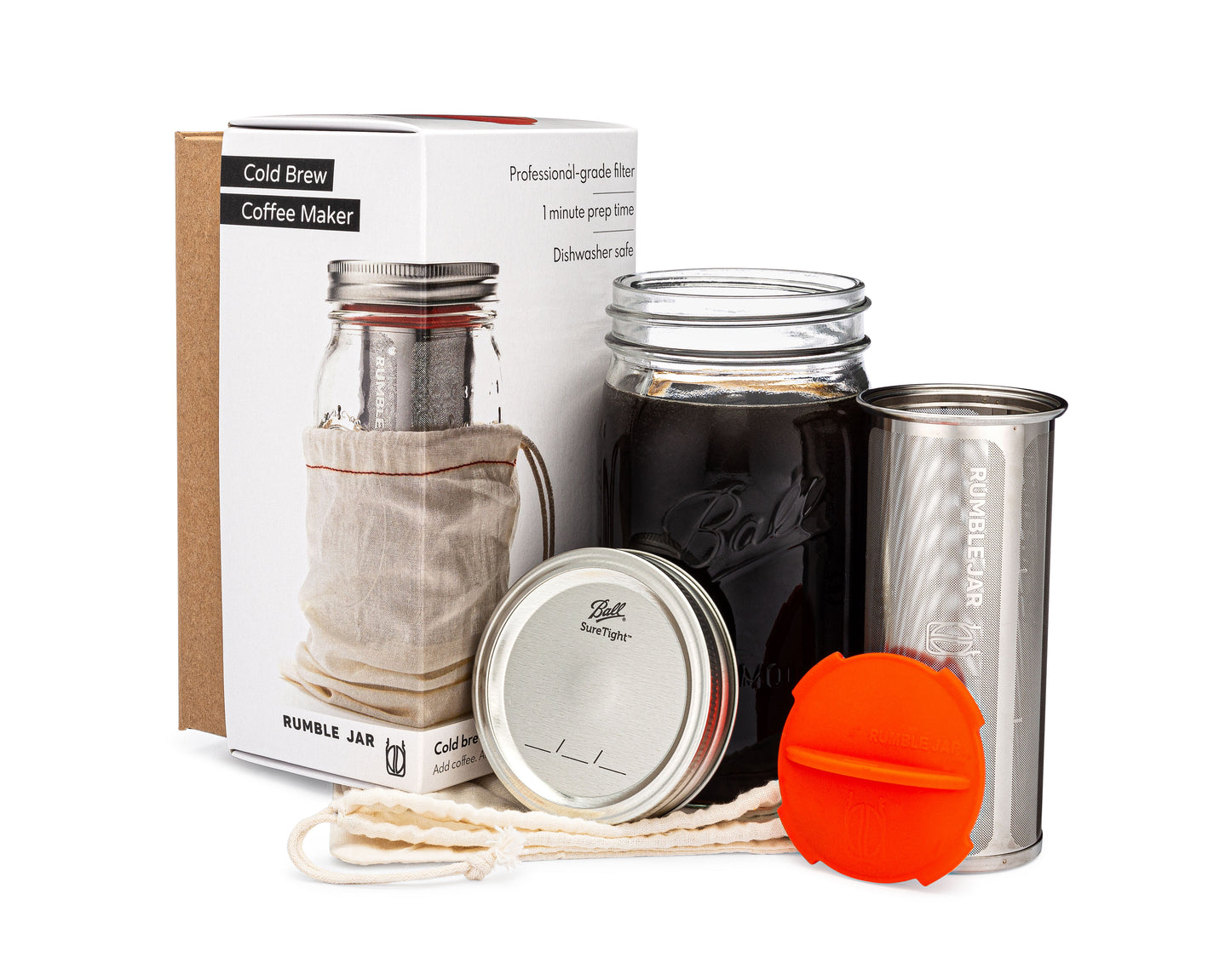 Rumble Jar: Quart size (32oz), includes Mason jar